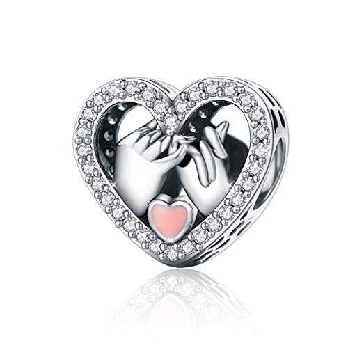 Abalorios de plata de ley 925 para pulsera Pandora, diseño de corazón Estilo 1.
