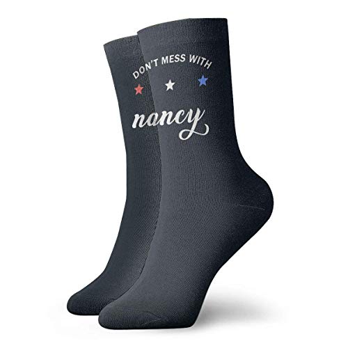 Adamitt Don 'T Mess With Nancy Pelosi Unisex Crew Moda Novedad Calcetines Calcetines de vestir Calcetines divertidos