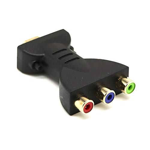 Adaptador de Audio y Video HDMI a 3 RGB RCA Convertidor de componentes AV (Negro)