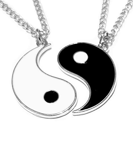 AKIEE Collar Yin Yang para Hombre Mujer Niños Niñas Colgante Taichi Collar Pareja Mejores Amigos Best Friends - Collar Ying Yang (Yin Yang Separado)