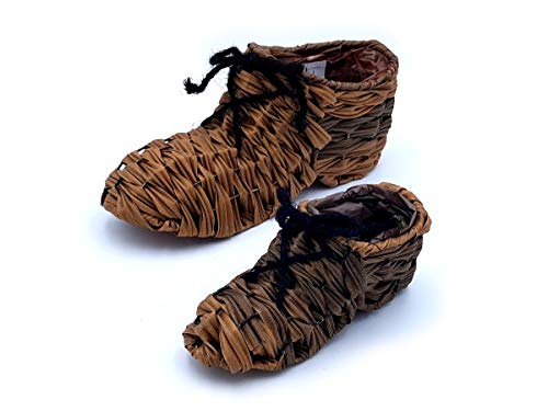 Alliance Déco Nature - Set de 2 cestas en forma de zapato con interior impermeable, color marrón