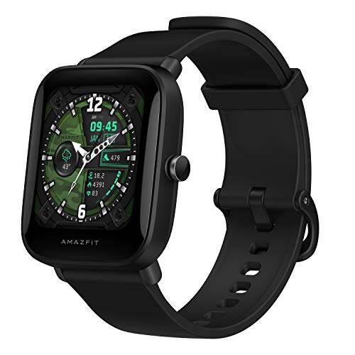 Amazfit Bip U Smartwatch Fitness Reloj Inteligente 60+ Modos Deportivos 1.43" Pantalla táctil a Color Grande 5 ATM GPS Incorporado (SpO2) Oxígeno en Sangre Frecuencia cardíaca-Negro