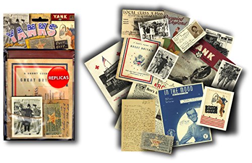 América Guerra Mundial 2 - objetos de recuerdo de paquetes de documentos de réplica - Inglés