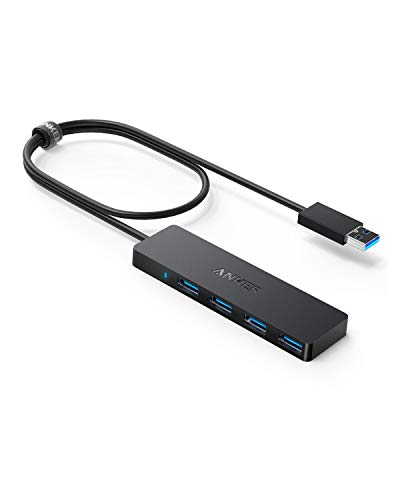Anker Hub de Datos Ultra Delgado con 4 Puertos USB3.0 con Cable extendido de 2 pies Ordenador portátil, Unidades Flash USB, Disco Duro móvil