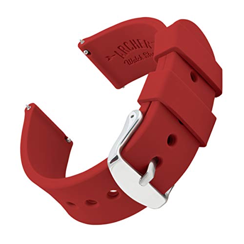 Archer Watch Straps - Correas Reloj Silicona de Liberación Rápida para Hombre y Mujer (Rojo Veneciano, 16mm)