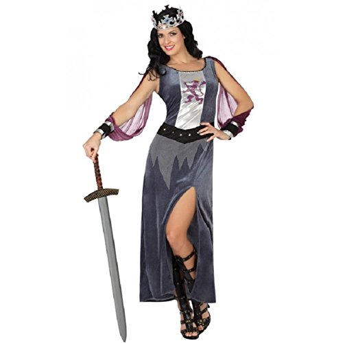 Atosa - Disfraz de Soldado Medieval para mujer, color: Gris/Lila, 38/40 (Talla del fabricante: M)