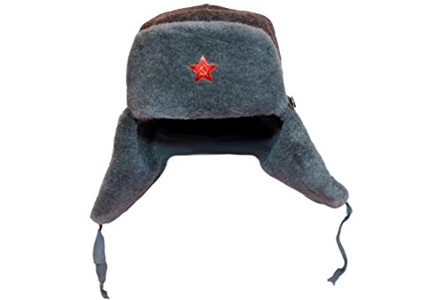 Auténtico sombrero de invierno del ejército ruso Ushanka con estrella roja soviética