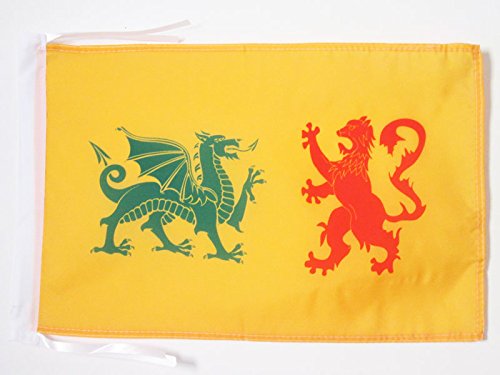 AZ FLAG Bandera de la DINASTÍA Real SUEVA Reino DE GALLAECIA 410-585 45x30cm - BANDERINA ESTANDARTE Real 30 x 45 cm cordeles