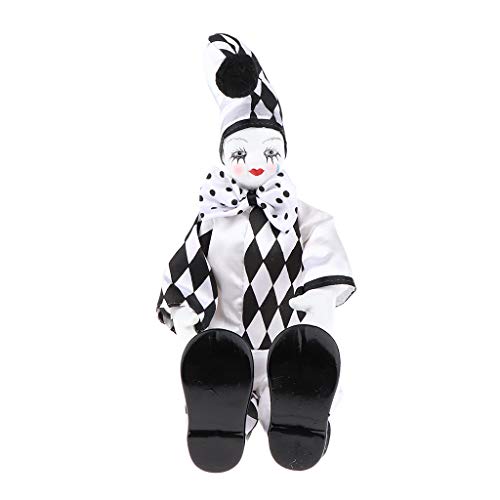B Baosity Muñeco de Porcelana Pequeño Payaso Divertido Accesorios de Dollhouse Regalo de Cumpleaños Navidad