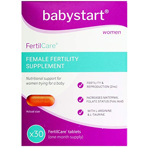 Babystart FertilCare Female - Suplemento de Vitaminas y Minerales para ayudar a incrementar la fertilidad para mujer - Con ácido fólico, L-Taurina y L-Arginina - 30 Tabletas