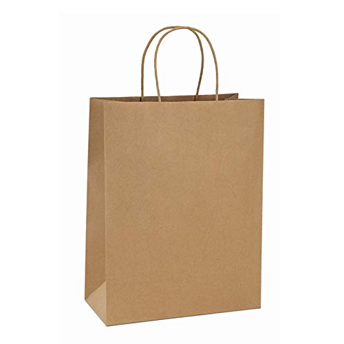 bagdream 10 "x5" x13,"50pcs Marrón Papel Kraft bolsas de papel, Debbie, compras, Mechandise, Retail, fiesta, bolsas de regalo, 100% bolsas de papel reciclable