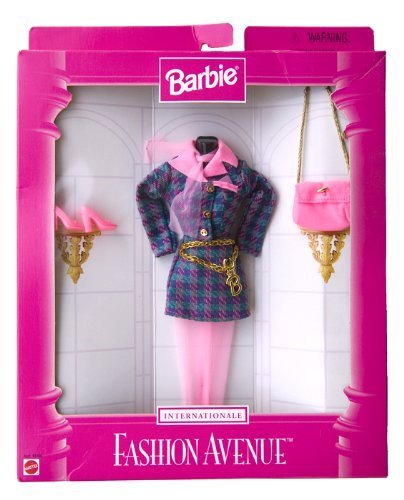 Barbie Fashion Avenue Internationale ~ Pink/Turquoise checkered Suite w/Accessories by Mattel