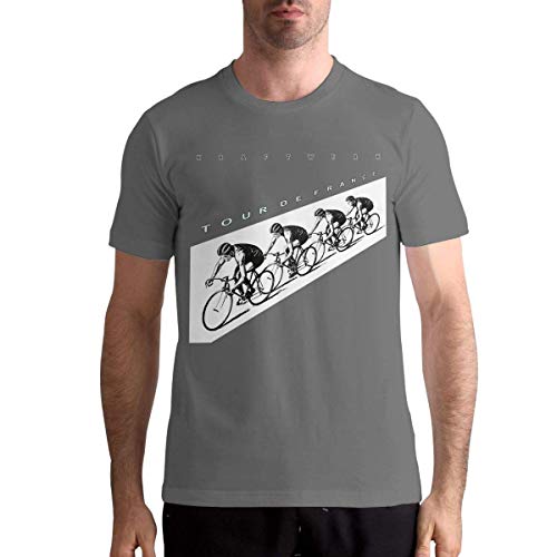 bianlidian Camiseta de algodón para Hombre Kraftwerk-Tour De France Men's Classic Short Sleeve Music Band Shirts Black Comfortable Breathable Tops