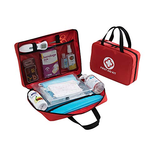 Bolsa de Primeros Auxilios Roja Bolsa de Rescate de Viaje Plegable Bolso Vacío Bolsa de Almacenamiento Médico Adecuada para El Coche Oficina En Casa Cocina Deportes Al Aire Libre (Rojo)（33*23*7cm）