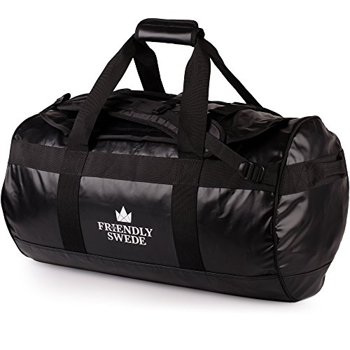 Bolsa de Viaje y Deporte Convertible en Mochila -Duffel Bag - The Friendly Swede (60L Negro)