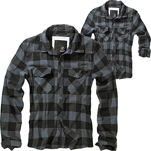 Brandit Check Shirt Camisa, Gris-Negro, XXL para Hombre