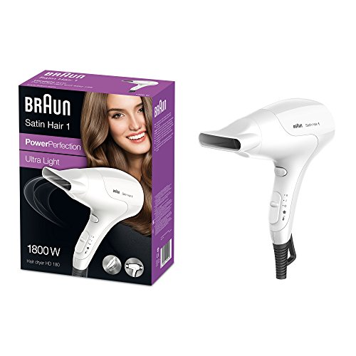 Braun Satin Hair HD 180 - Secador de pelo (17,8 cm, 8,6 cm, 24,2 cm, 3,83 kg, 541 x 194 x 271 mm) Color blanco