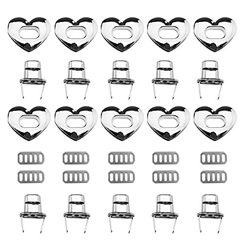 Bronce/Plata/Negro 10 Juegos Turn Twist Lock Metal Corazón Mujer Bolsa Regalo Craft Caja DIY Bolso de Mano Repuesto Bolsa de Reemplazo Bolsa