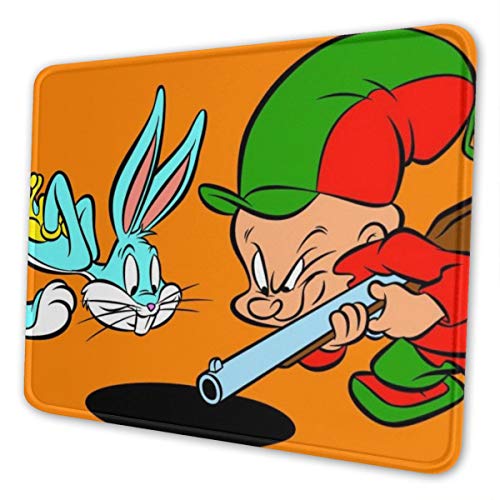 Bugs Bunny - Alfombrilla antideslizante para ratón (goma, ultrafina), diseño de conejito, Negro
, 7 x 8.6 in