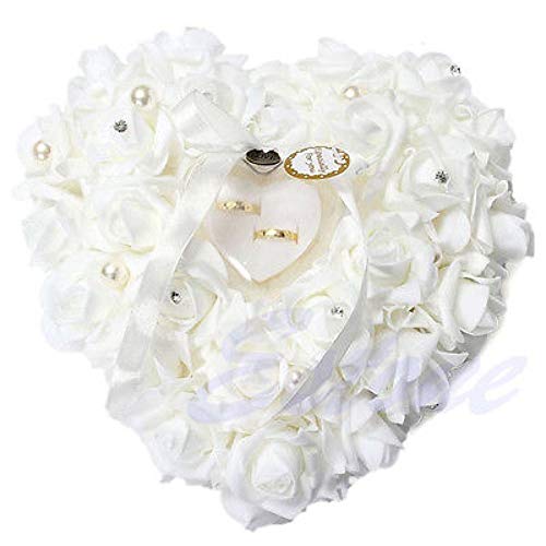 Buty Anillo Caja de Regalo del Día de 1pc del corazón en Forma de Flores de Rose del día de San Valentín romántica Boda de la Caja del sostenedor del Portador de Anillo Amortiguador de decoración