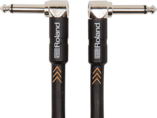 Cable de patch/pedal de la serie Black de Roland — Conectores de 1/4 de pulgada en ángulo recto, 15 cm de longitud - RIC-BPC