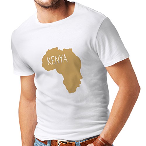 Camisetas Hombre Salvar Kenia - Camisa política, Refranes de la Paz (Medium Blanco Oro)