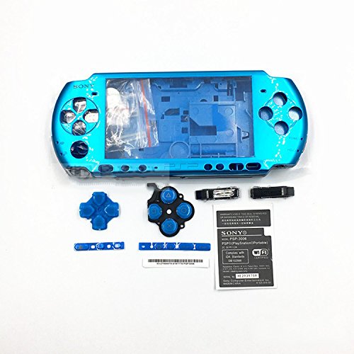 Carcasa completa de carcasa con tornillos y botones para Sony PSP 3000 3001 3002 3003 3004 (azul)