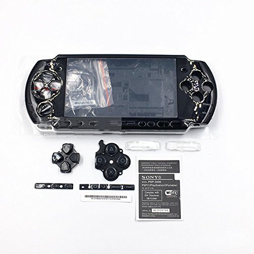 Carcasa de repuesto para Sony PSP 3000 PSP3000, color negro