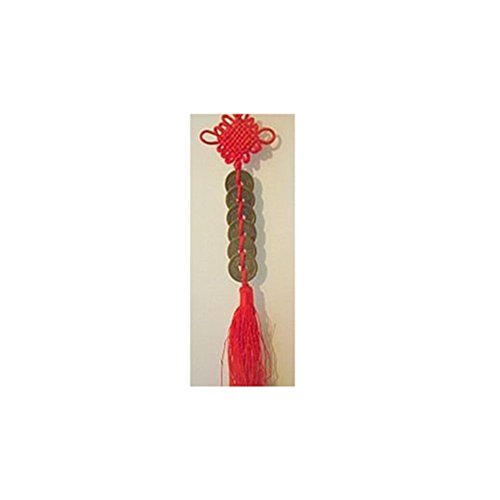 Chinese Lucky Coins Charm on Auspicious Red Cord; 6 Coins; 25mm Diameter; Feng Shui; Top to Bottom length 35cms- Sold by Spiritual Gifts. Usually dispatched within 2 working days.