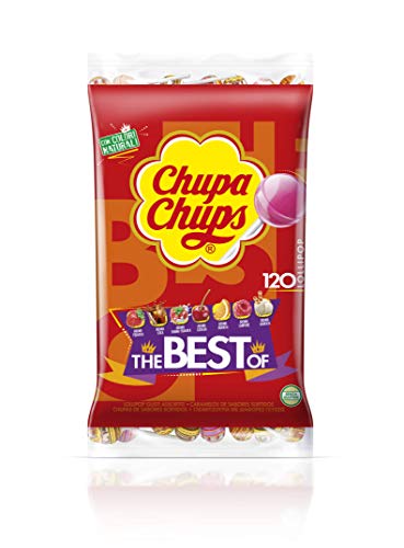 Chupa Chups Original, Caramelo con Palo de Sabores Variados, Bolsa de 120 unidades de 12 gr. (Total 1.440 gr.)