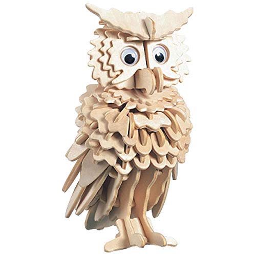 CLTYQ Owl Puzzle 3D de Madera del Rompecabezas de Bricolaje Woodcraft Construction Kit de Bloques de los niños Modelo de Juguete