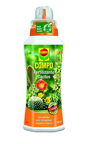 Compo Cactus, Plantas crasas y suculentas, Fertilizante líquido con Extra de potasio, 500 ml, 23x7x6.3 cm, 2140902011