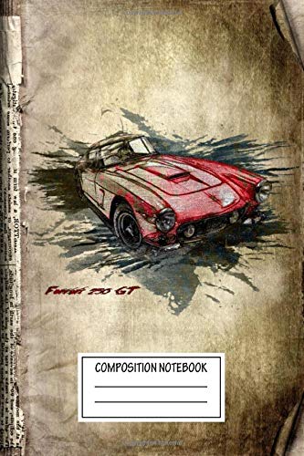 Composition Notebook: Vintage Posters Ferrari 2 Gt Transport Wide Ruled Note Book, Diary, Planner, Journal for Writing