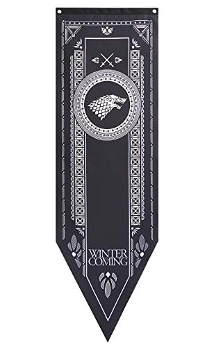 CoolChange GoT Banner | Bandera 45 x 145 cm | Escudo de casa Stark de Winterfell