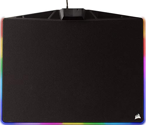 Corsair MM800 RGB Alfombrilla de ratón para juego 15 zonas RGB, superficie paño, tela, Tamaño Medio, Negro