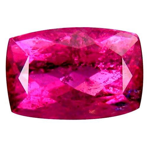Deluxe Gems 2.50 CT PGTL Certified AAA Grade Cushion Cut (10 X 7 mm) Reddish Pink Rubellite Tourmaline Piedra Suelta