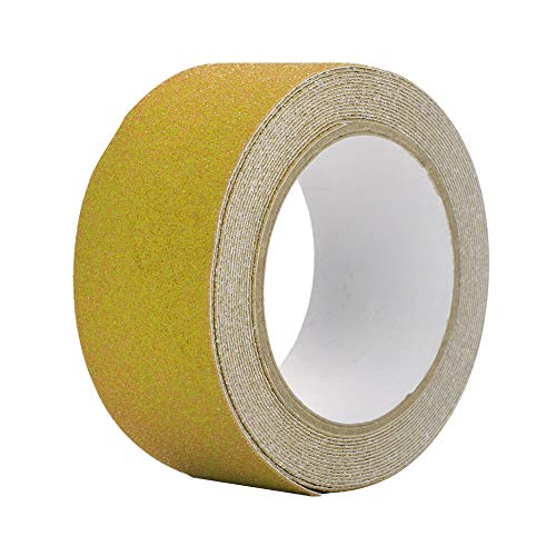 DEWIN Cinta Adhesiva Antideslizante de PVC Antideslizante de 500 cm * 5 cm para la decoración de Seguridad del Piso de la Escalera(Amarillo)