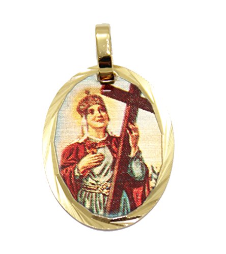 Diamantados of Florida Medalla de Santa Elena – Medalla de Santa Elena chapada en oro de 14 quilates con cadena de 45,72 cm