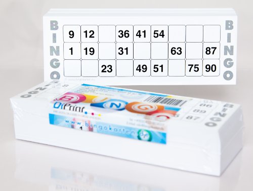 DiPrint 200 cartones de Bingo Grande para Personas Mayores Sistema 15/90 (Color Blanco)