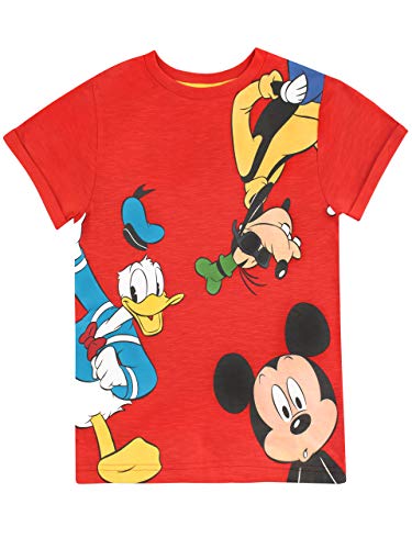 Disney Camiseta para niño con estampado de Mickey Mouse el Pato Donald y Goofy 18-24 meses rojo
