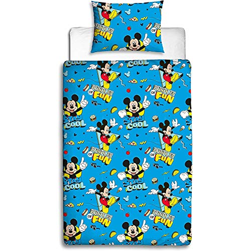 Disney Juego de edredón Mickey Mouse, Estampado, Multicolor, Individual