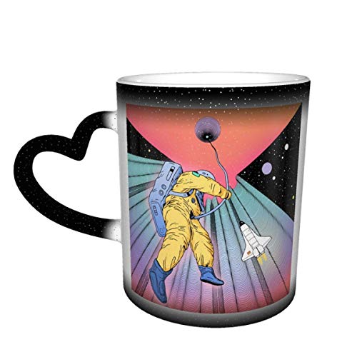 DJNGN Heat Changing Ceramic Coffee Mug,Taza de café de cerámica que cambia el calor, taza de té mágica sensible a la ascensión para café, té, leche o cacao para hombres y mujeres, regalo novedoso