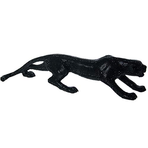 DONREGALOWEB - Figura de una Pantera de Resina Decorada en Color Negro