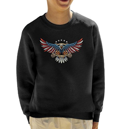 Eagle with US Flag Wings Spread Liberty Or Death Kid's Sweatshirt