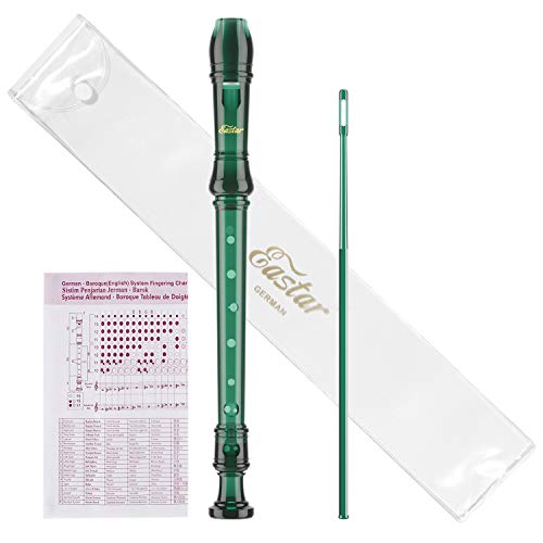Eastar Flauta de Plástico Soprano C Digitación Alemana para Principiantes Color Verde Oscuro ERS-1GP
