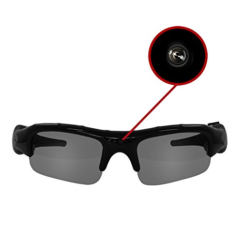Eaxus®️ Gafas de video de acción / gafas de espía / gafas de cámara. ?️ cámara de acción con gafas de sol - ? mini cámara y micrófono. Cámara de video oculta, cámara de vigilancia VGA
