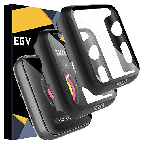 EGV Compatibile con Apple Watch 40mm Protector de Pantalla, 2 Pièces PC Cover e Cristal Templado