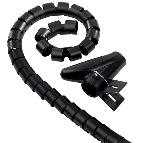 Electraline 62042 Organizador cables (clip 25 mm, 1,8 m) color negro