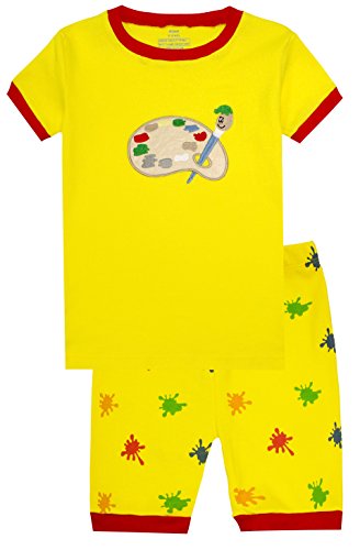 elowel Pintora Conjunto de Pijamas Cortos de 2 Piezas para Ninas 100% de Algodon (Tallas 10 Anos)