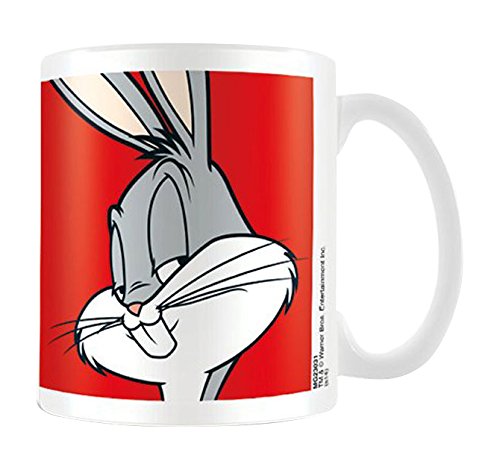 empireposter – Looney Tunes – Bugs Bunny – Tamaño (cm), aprox. 9,5 – Tazas de licencia, Nuevo – Descripción: – Looney Tunes, Bugs Bunny – Taza (cerámica, color blanco, estampado, Capacidad 320 ml, producto oficial., apta para lavavajillas y microondas de